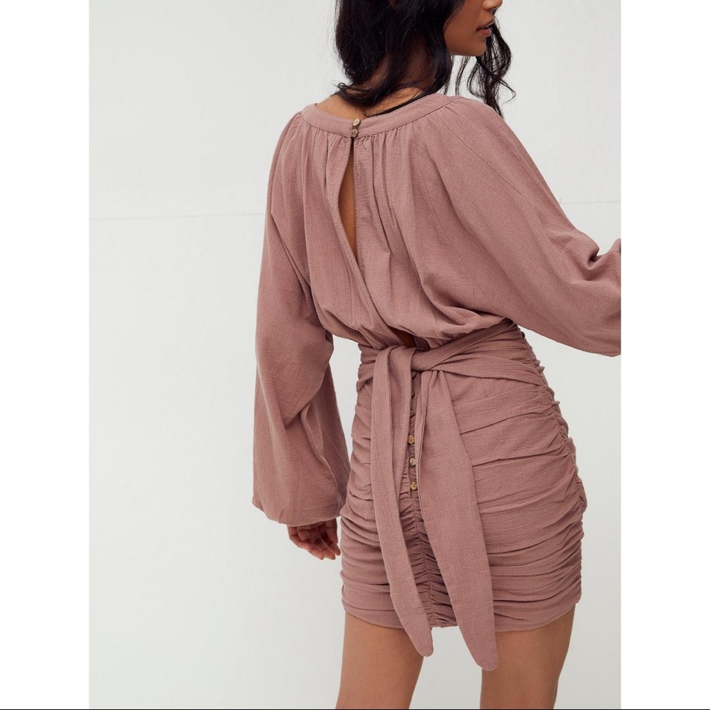 SOLD Free People The Only One Mauve Brown Mini Dress - Picture 3 of 4